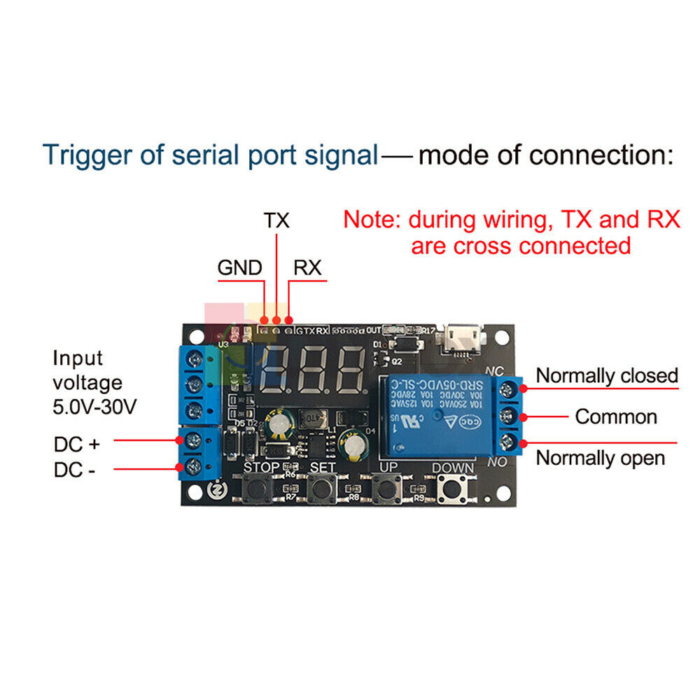 Digital LED Cycle Timer Delay Relay Switch  Time Relay Module DC 5V/12V/24V