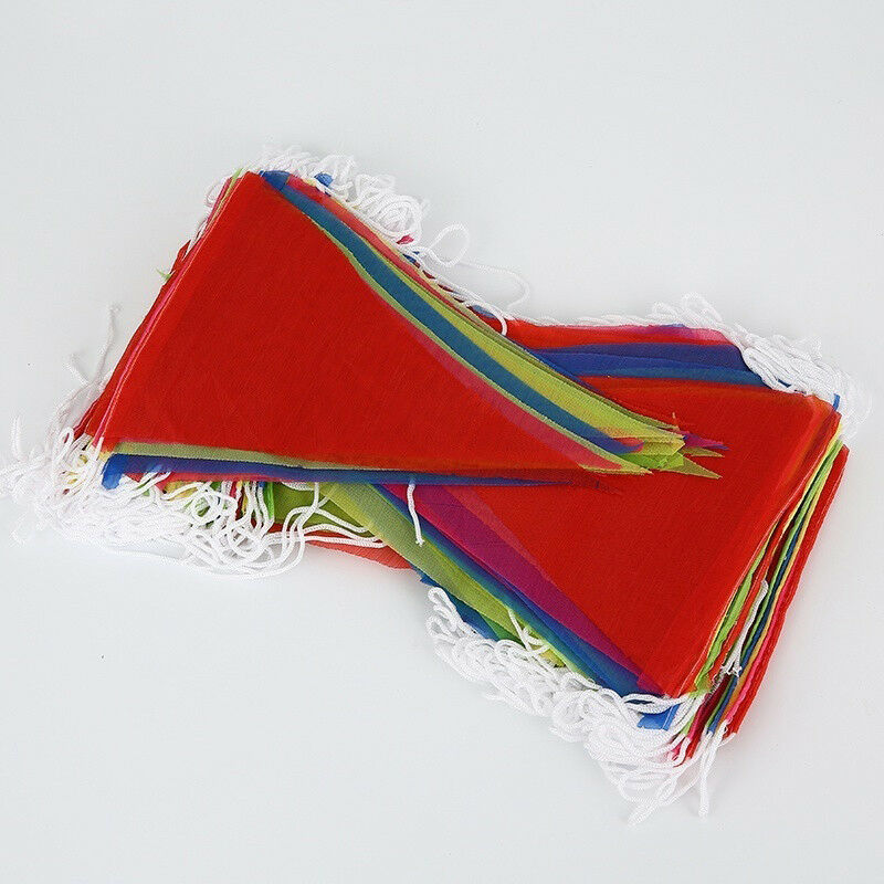 Colorful 180pcs Fabric Flags 70m Bunting Banner Wedding Party Decor 14*18cm