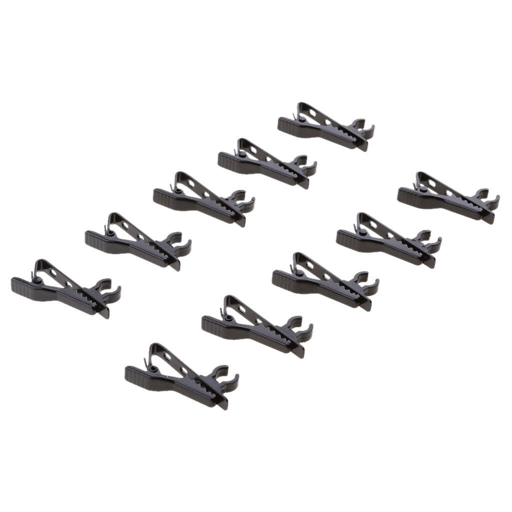 10Pack Mini Microphone Holder Lapel Tie Clip Hook for 8mm Dia Lavalier Mic