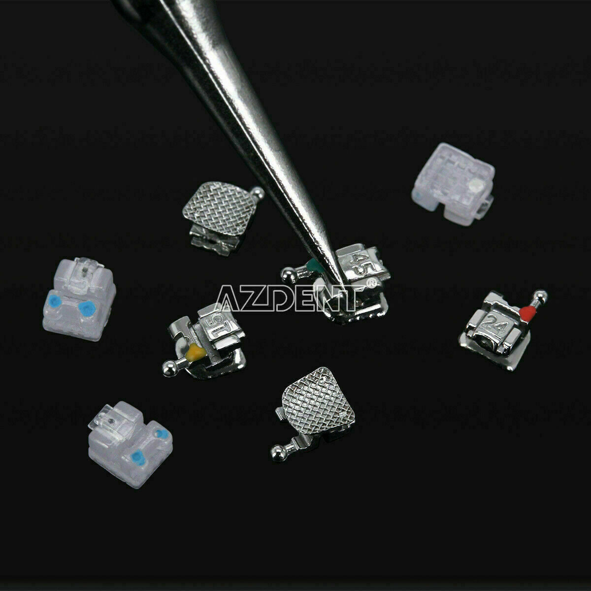 3 X Dental Orthodontic SELF-LIGATING BRACKETS SL CLEAR MBT 0.022 5*5 HK 345Hooks