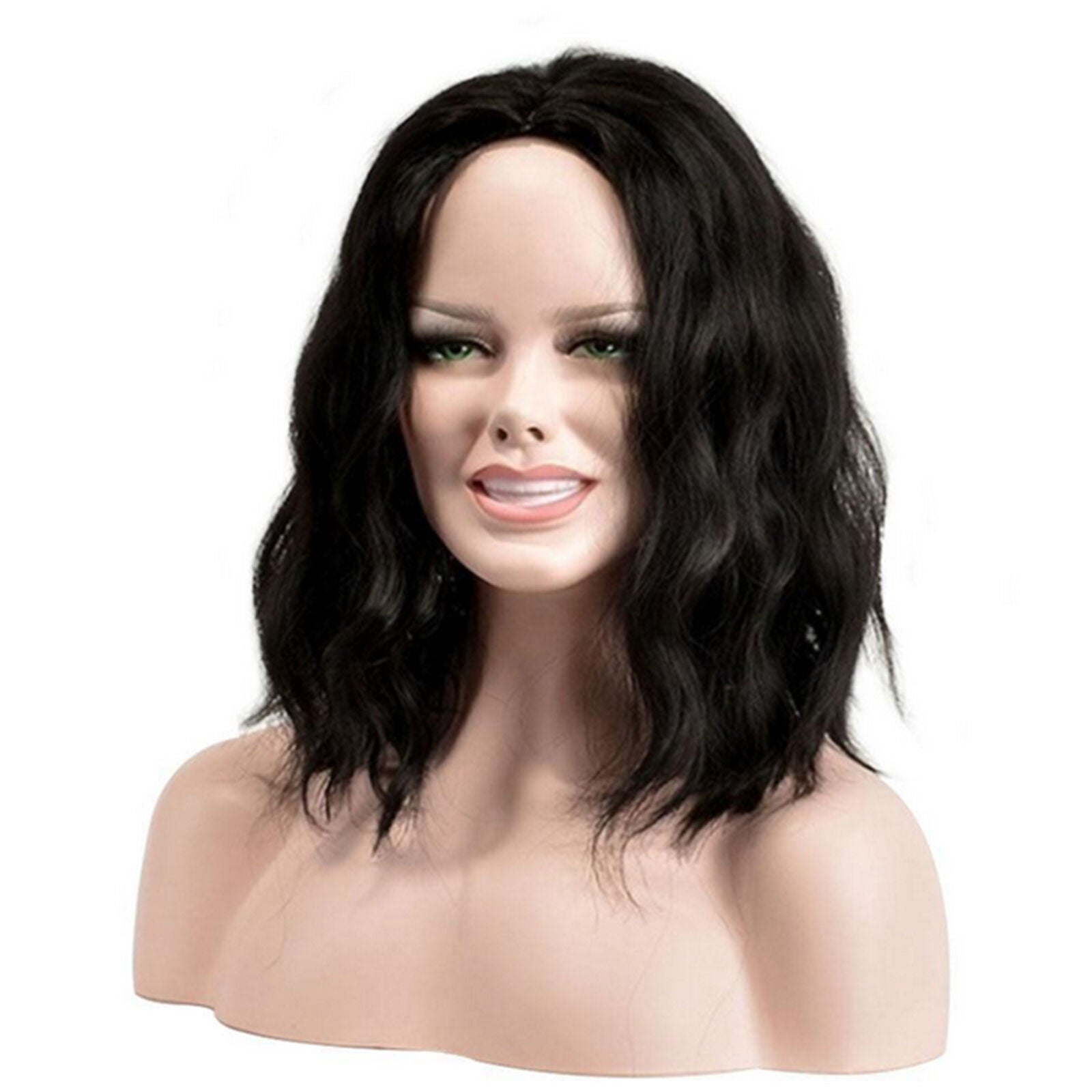 Women Short Bob Brazilian Curly Lace Wig Human Hair Silk Top Deep Parting Wigs