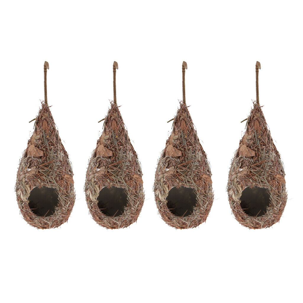 4pcs Hanging Water Drop Bird Nest Natural Parrot Hatching Breeding Nest