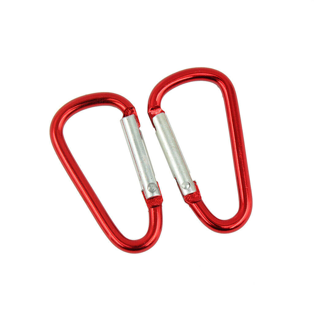 20 Pieces Hook Key Rubber Clip Shaped Red Carabiner Aluminum
