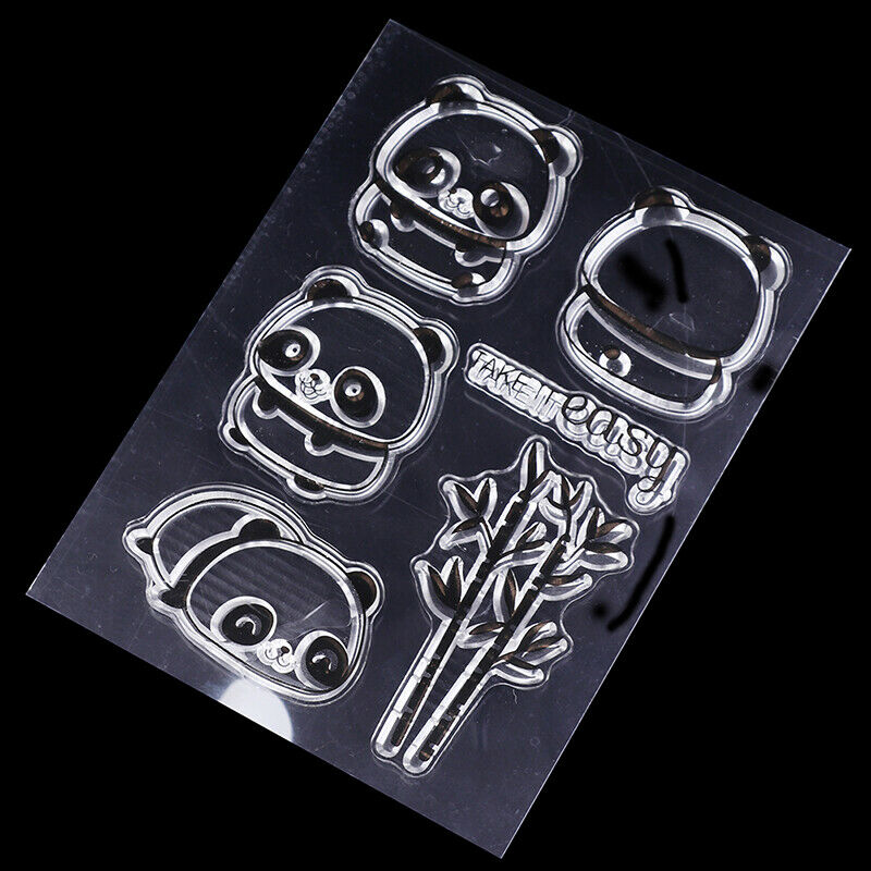 Cute Panda Transparent Silicone Clear Stamps for Scrapbook Album Cards .l8