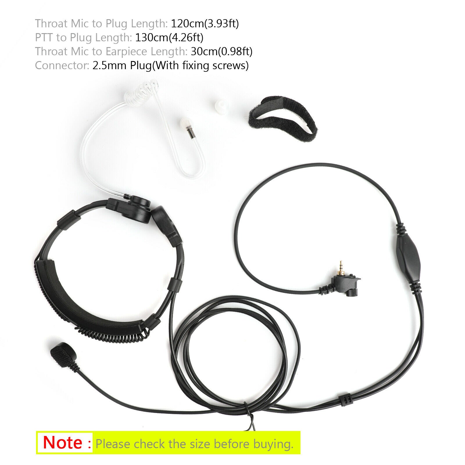 Throat Covert Acoustic Mic Air Tube Headset For  MTP850 MTH600 MTH650