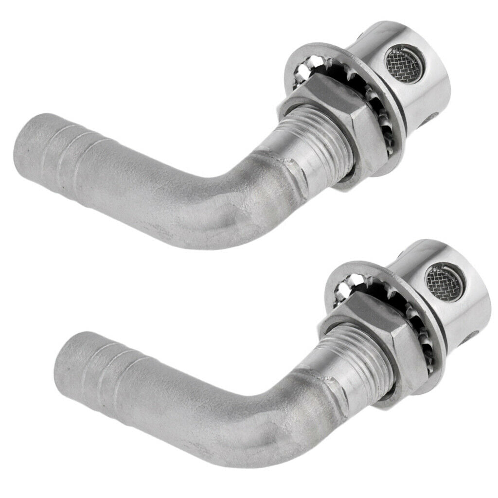 2pcs Stainless Steel Boat Gas Tank Vent 90 Degree Bend For 12mm-15mm Hose