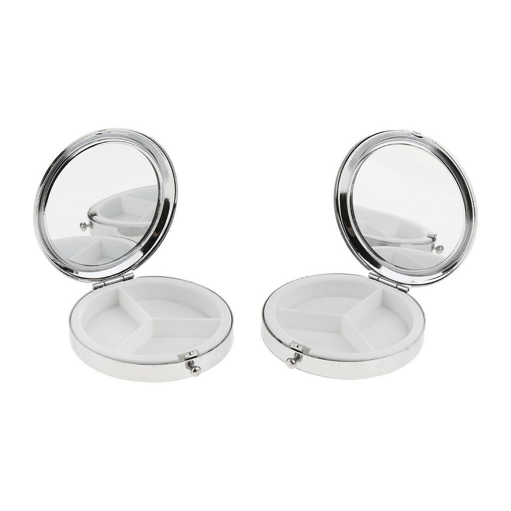 4 Pcs Portable Metal Pill Organizer Pill Box Case for Travel Purse Or