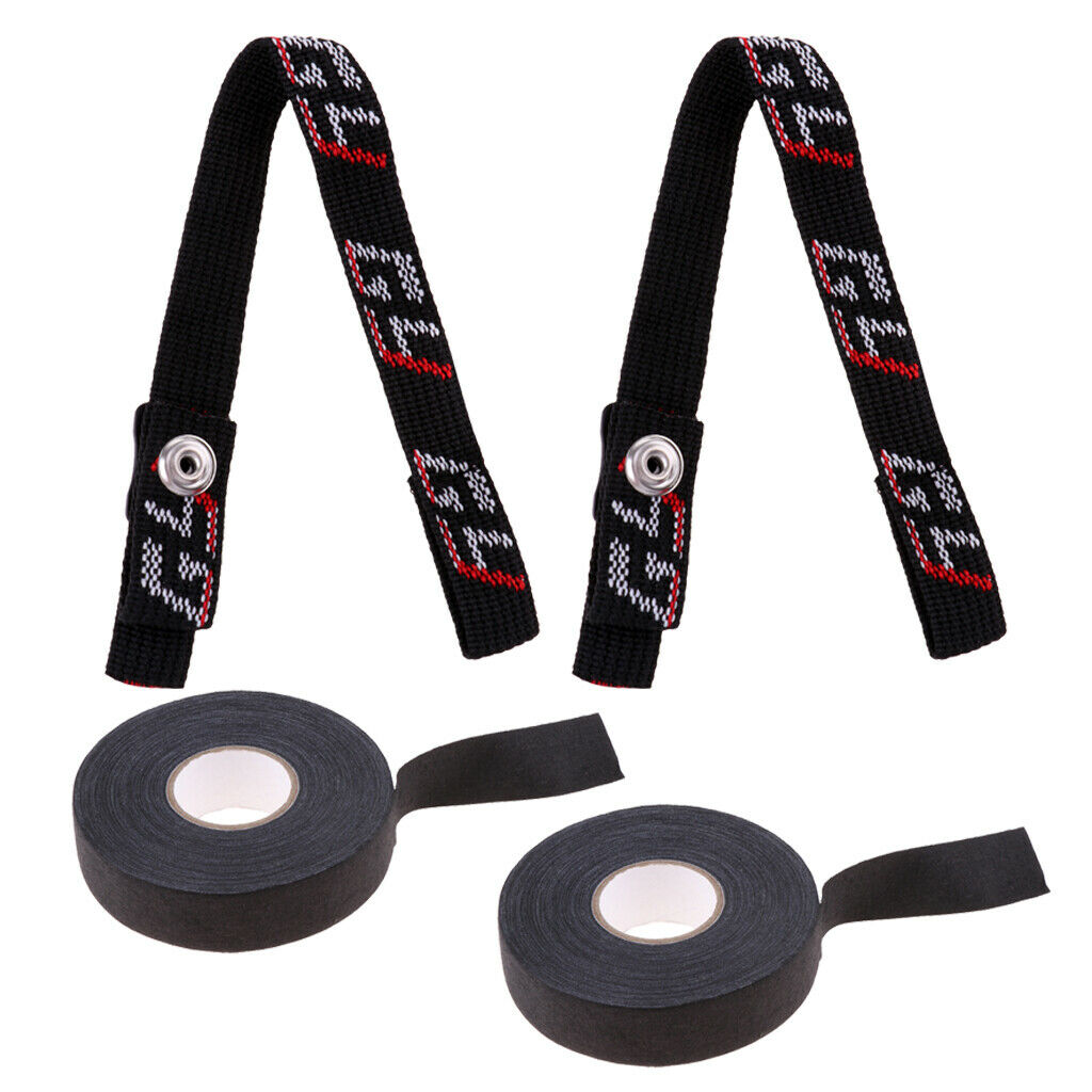 2 Pack Replacement Hockey Helmet Chin Straps With Stick Cloth Tape Wrap