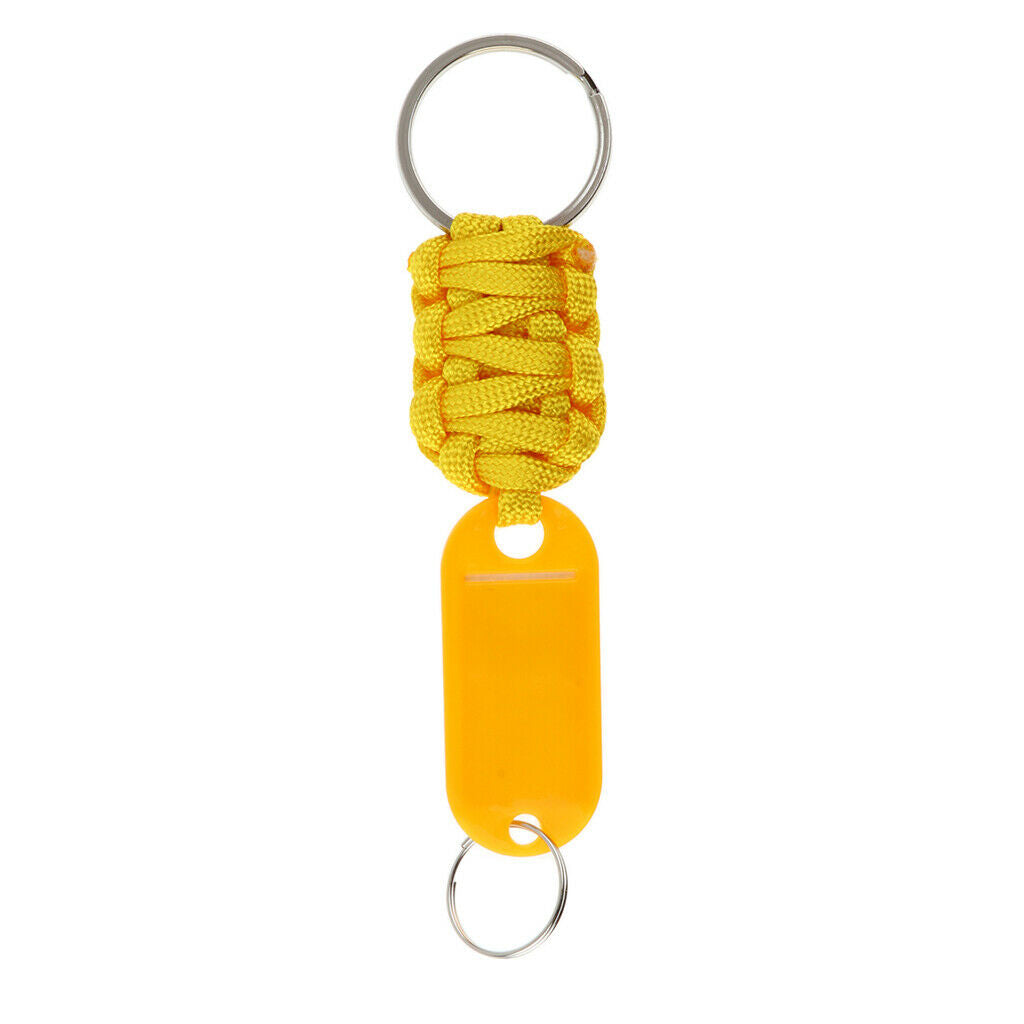 Paracord Lanyard Rope Keychain Emergency Survival Kit with Key Ring Yellow