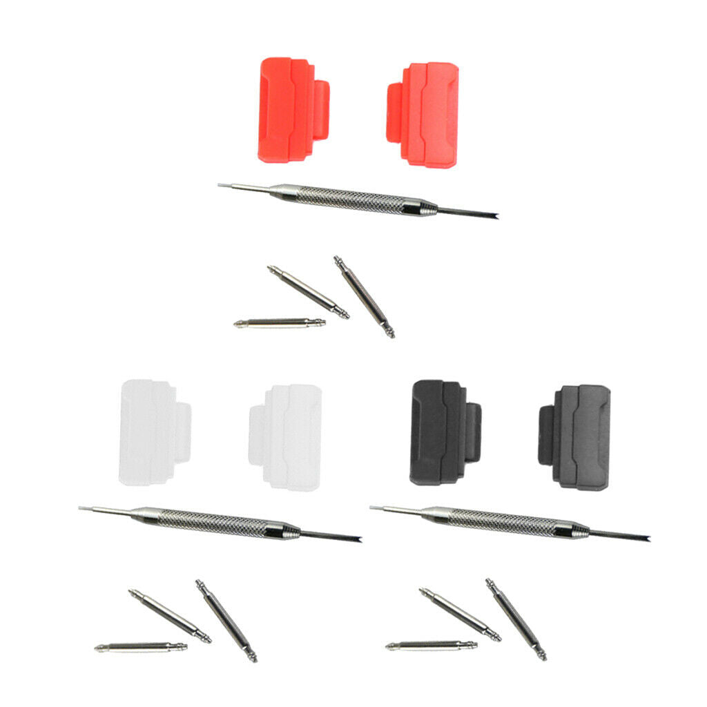 3Set 16mm Black White Red Wristwatch Watch Band Strap Adapter Kit DIY New