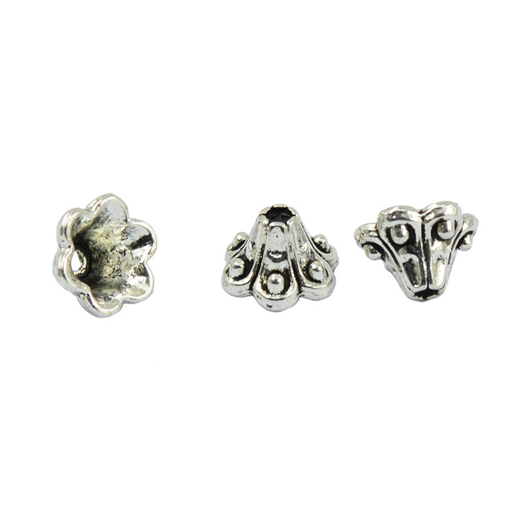 100pcs Alloy Flower Bead Caps Ends for Jewelry Making DIY Necklace Bracelet