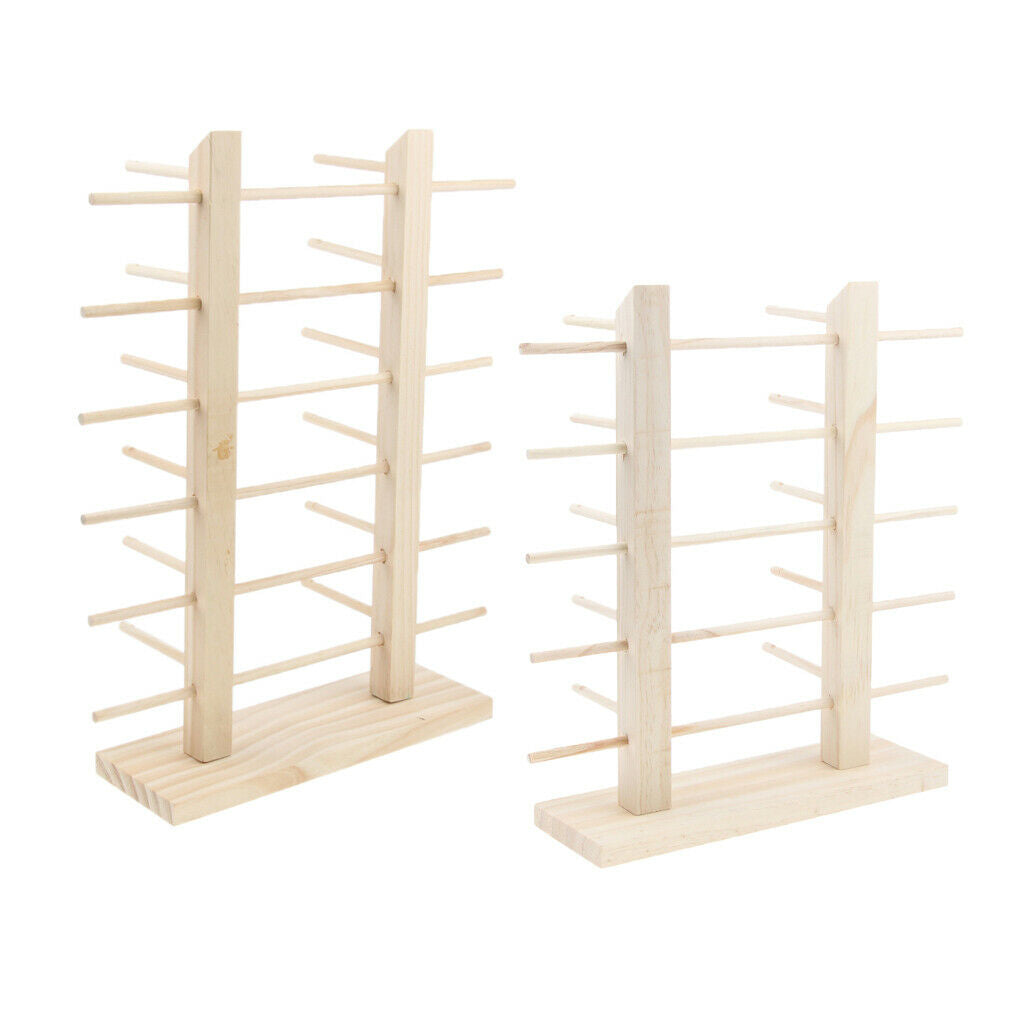 2Sets Wood Sunglasses Eyeglasses Shelf Rack Display Stand Holder Double Line