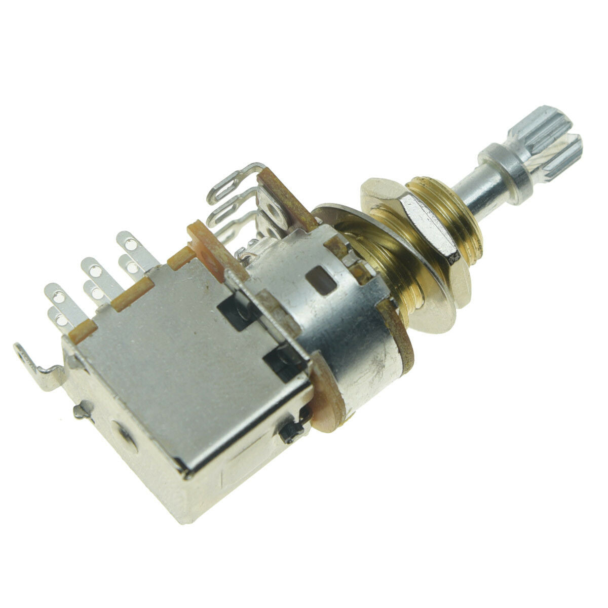 A500K Guitar Bass Push Push Pot(No Pull)Guitar Potentiometer Pots US Brass Shaft