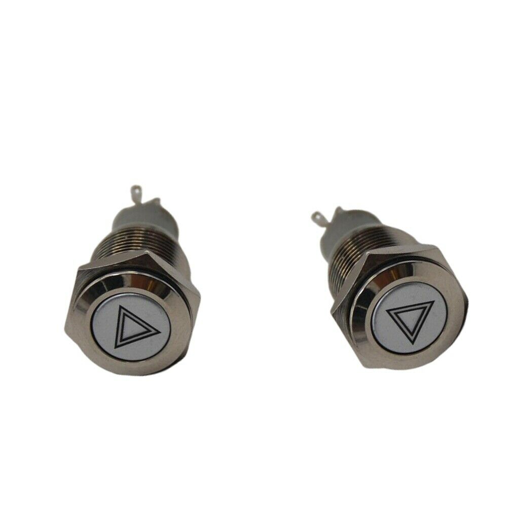 2x 16mm Red LED Car Emergency Warning Light Push Button On/Off Switch Relay