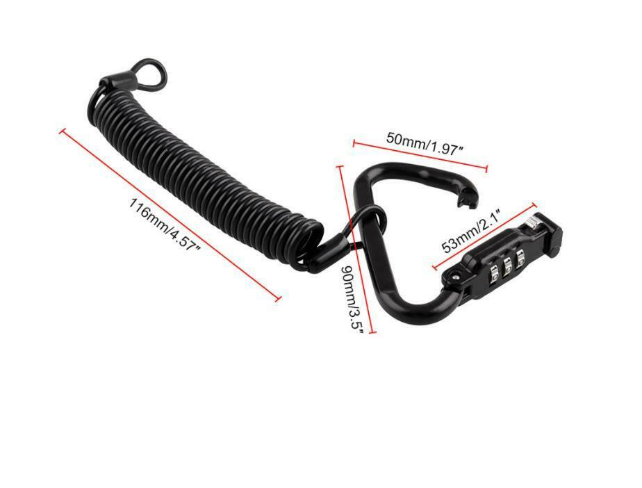 Motorcycle Helmet Lock Cable Black Tough Combination 3 Digit Password Anti-theft