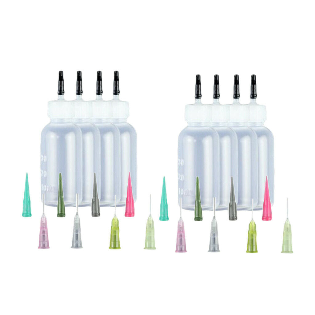 24Pcs Ink Glue Syringe Bottles with Paint Solvent Dispensing Needle Tips Kit