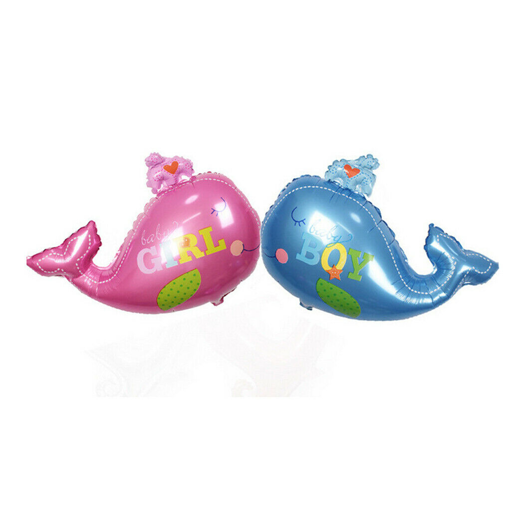 Whale Design Foil Balloon Boy Girl Baby Shower Kids Party Supplies Blue Boy