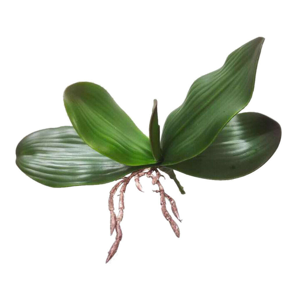 Artificial Leaf Stand Potted Green Orchid Leaves Artificial Flowers Decor c