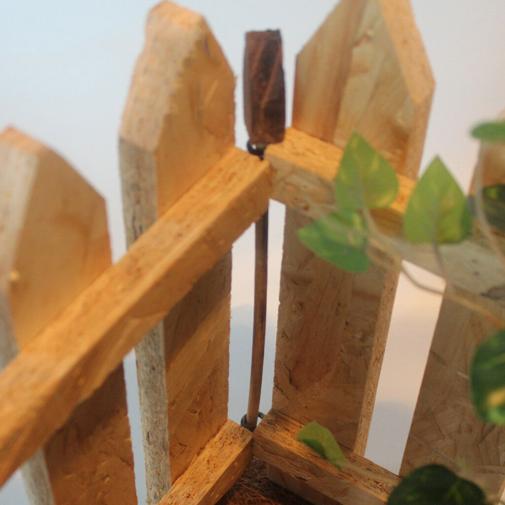 Wood Picket Fence for Reptile Tortoise Turtle Amphibious Tank Small Animals