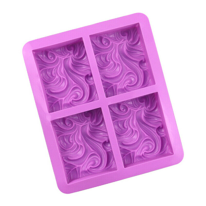 4 Cavity Wavy Flower Silicone Clay Soap Mold Cake Diy Plaster Oil Soap ResinBDA