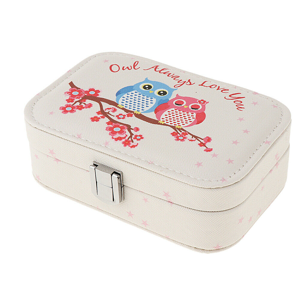 Small PU Leather Travel Jewelry Box Case for Rings Earrings Necklace Style 4