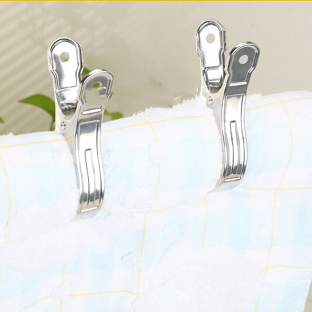 Universal 8pcs Stainless Steel Laundry Pin Clothespins Photo Paper Pins
