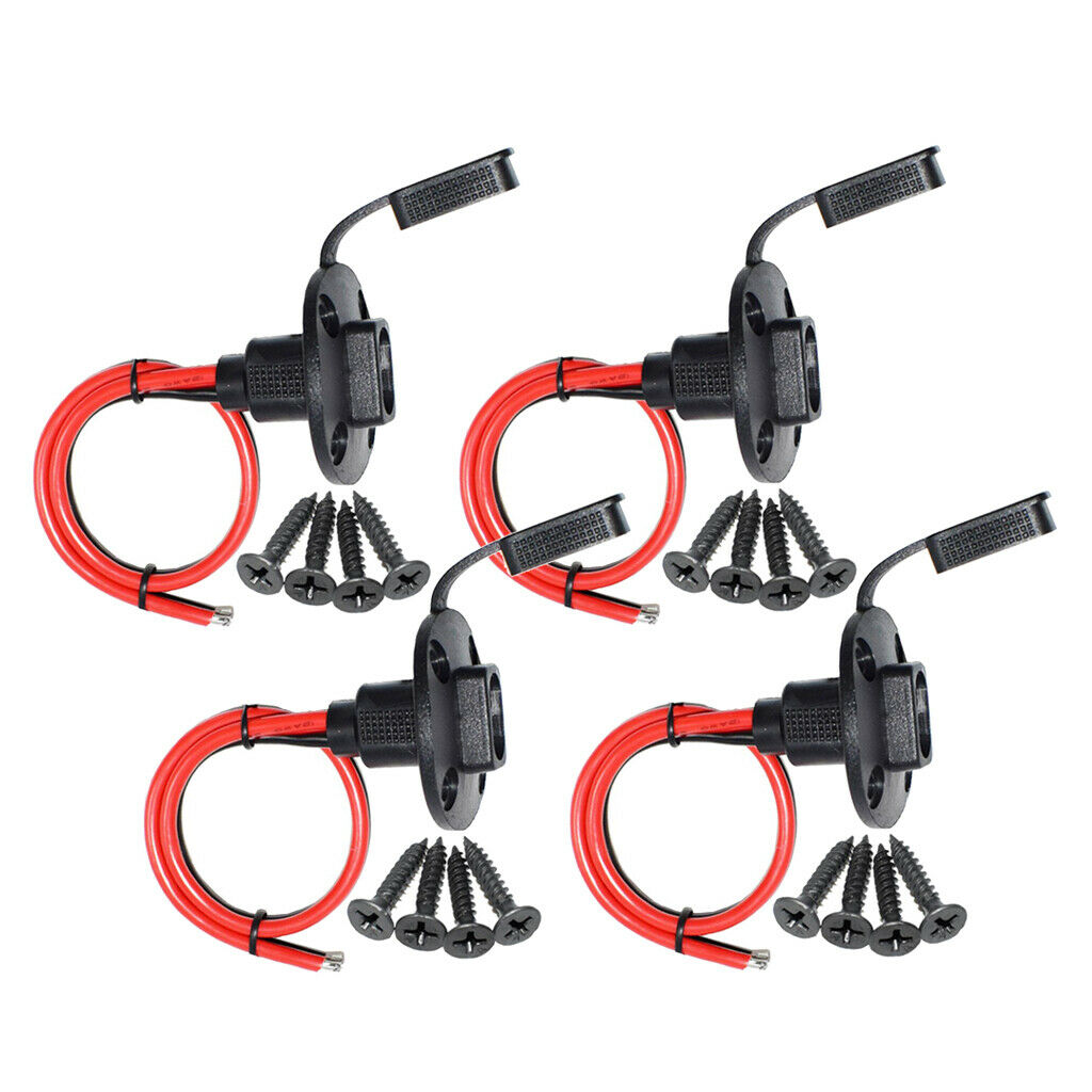 4Pcs Quick Connect 30cm SAE Socket Sidewall Port Cable Battery Charger