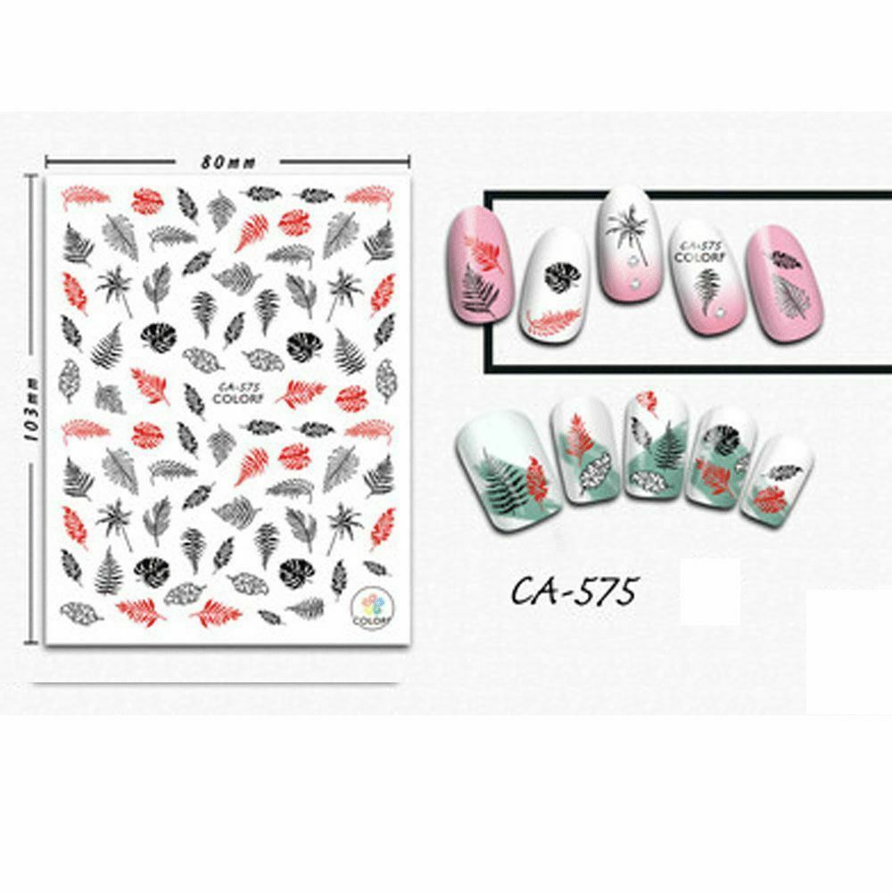 Easy To Use Nail stickers Geometrics Decoration Leaves And Flower Images