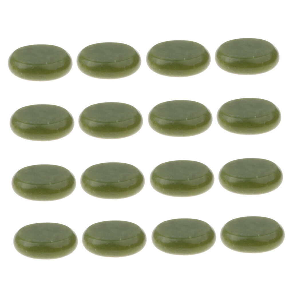 Set of 16 Oval Shape Large Natural Jade Stones Skin Care Spa Massage 5 x 6cm