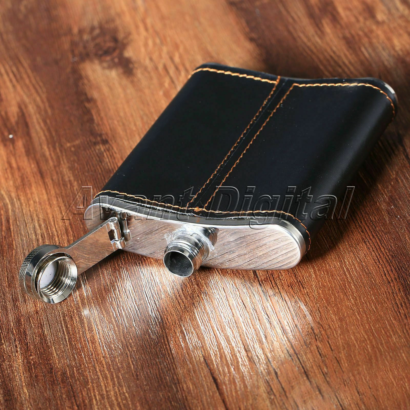 7oz Portable PU Leather Stainless Steel Hip Flask Pocket Liquor Whiskey Flagon