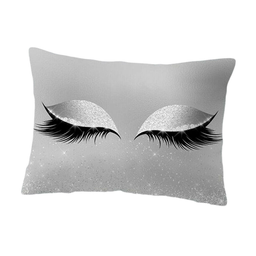 Eyelash Printed Throw Pillow Cover Square Cushion Covers Sofa Pillow Case 9