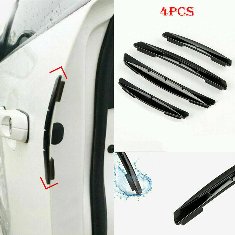 4Pcs Black Car Door Edge Anti-collision Protector Guard Scratch Strip Universal