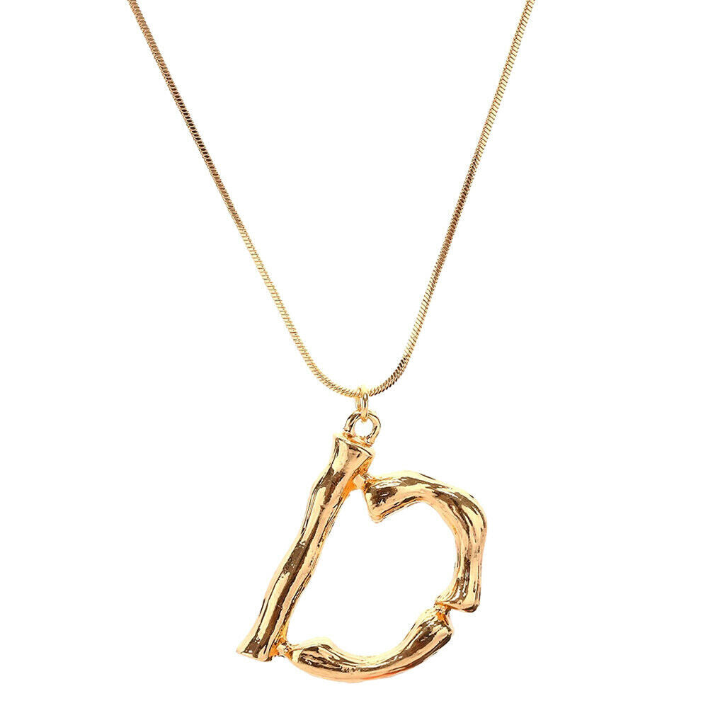 Alphabet English Letters A-F Pendant Clavicle Necklace Fancy Jewelry D