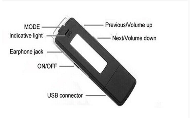 8GB UR12 USB Flash Disk Digital Voice Recorder