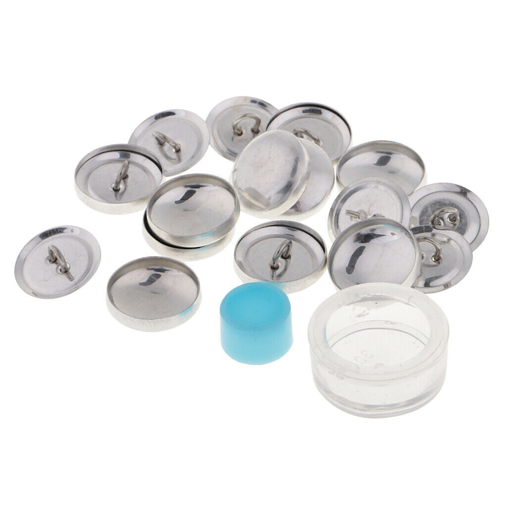20pcs Aluminum Self Cover Button Metal Flat Back 20mm Shank Back And Tools