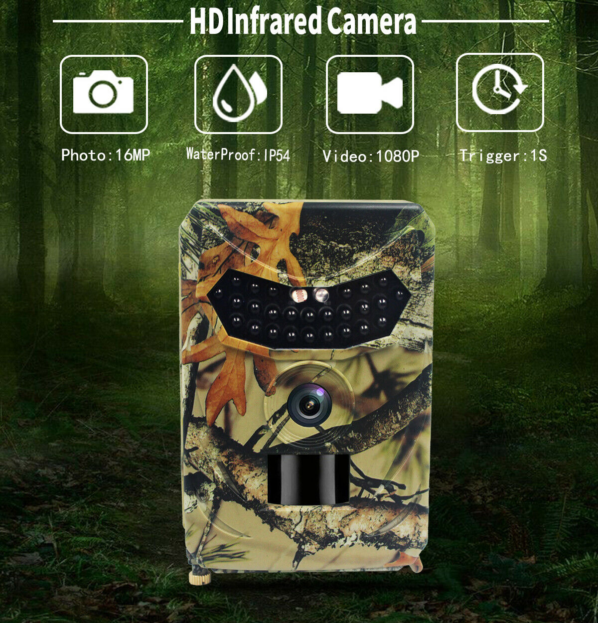 IP56 Camera 16MP 1080P Hunting Camera  for Wildlife Scouting Digital