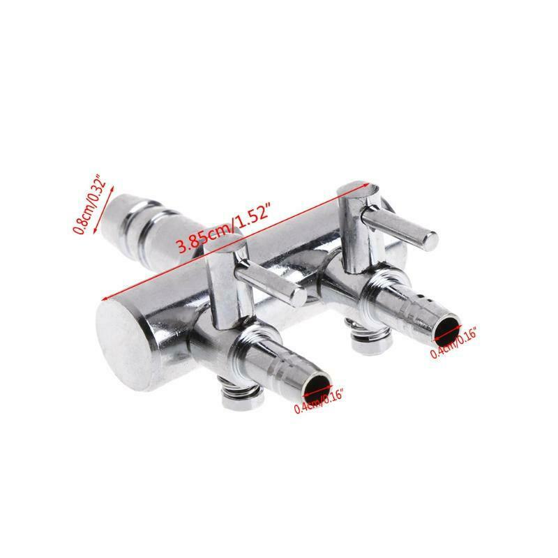 2 Way Aquarium Fish Tank Air Pump Stainless Steel Lever Control Switch Valve New