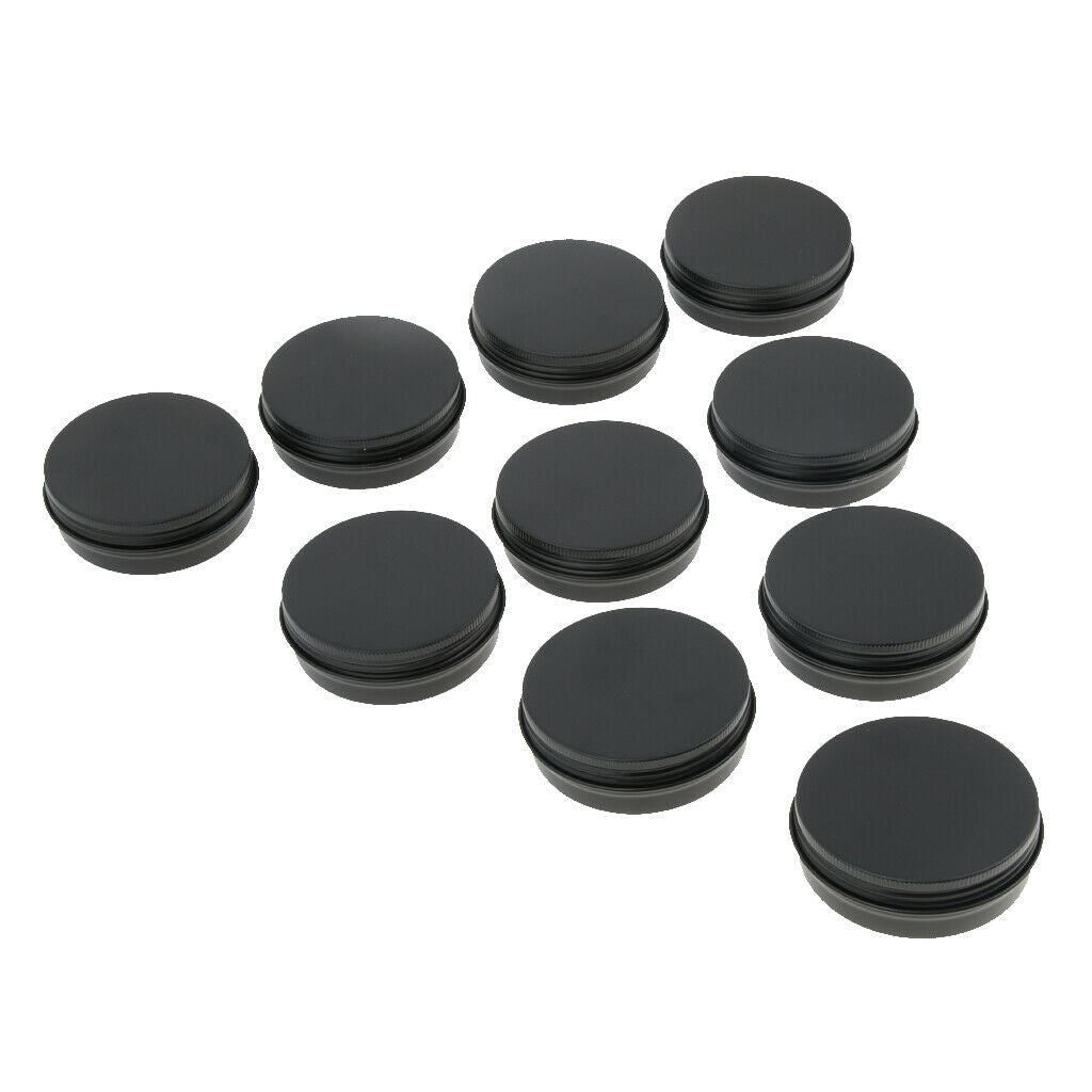 10 Pcs Aluminium Empty Cosmetic Pot Jar Tin Container Box with Screw Lid 60g