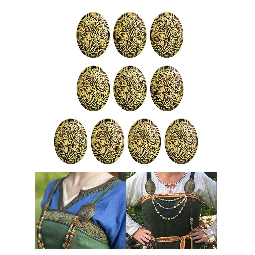 10 lot Viking Norse Brooch Retro Shield Shawl Coat Scarf Collar Clasp Pin