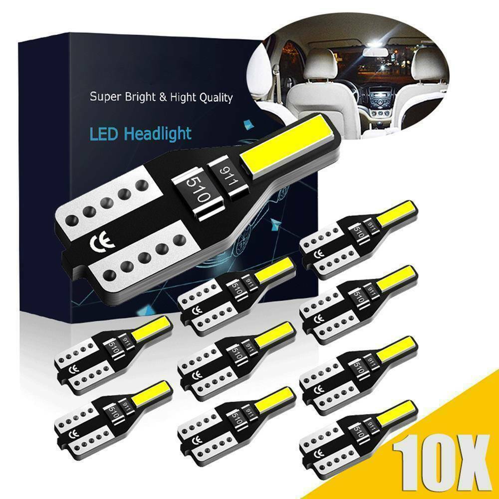 10 Pcs LED T10 501 194 W5W 7020SMD Car CANBUS Error Free Wedge Light Bulb White