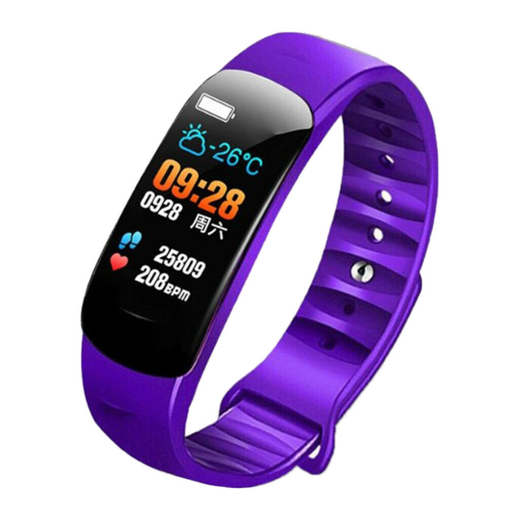 Waterproof IP67 0.96inch Screen Smart Watch for IOS Android System Purple