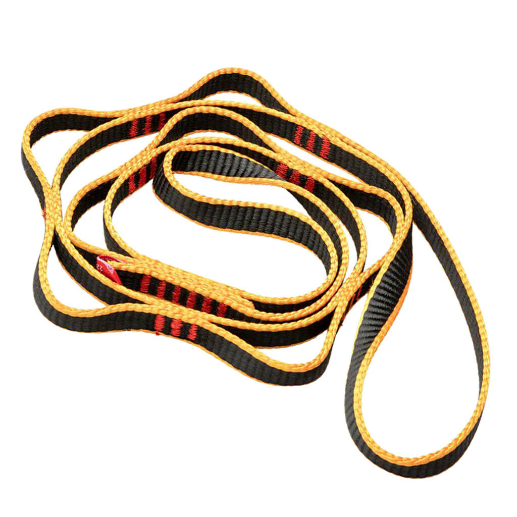16mm Sewn Loop Daisy Chain Webbing Sling For Rock Climbing Harness Yellow