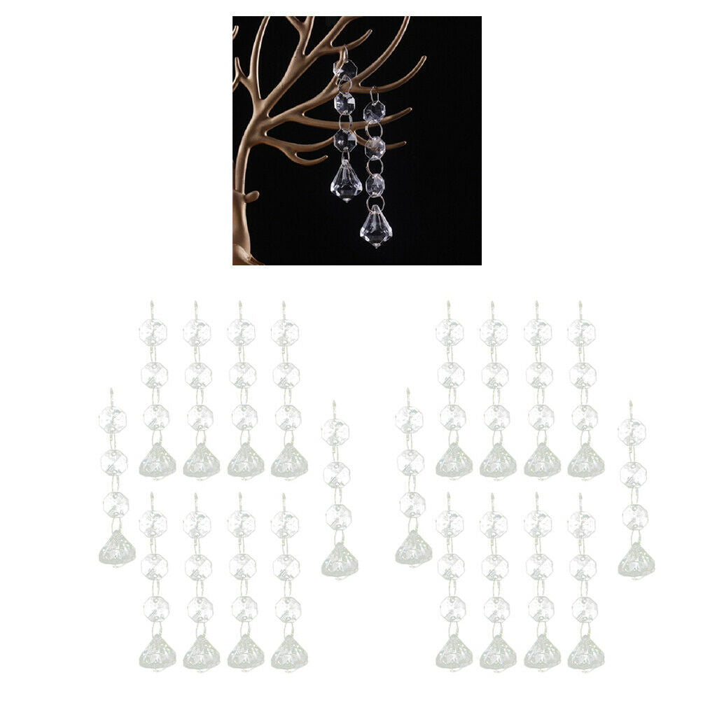 20PCS Christmas Drops Diamond Festival Party Xmas Tree Hanging Decor Pendant