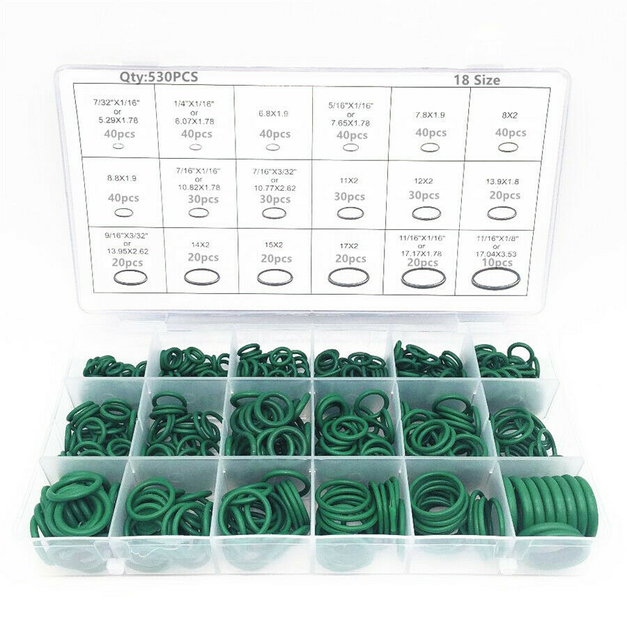 530pcs Boxed Car A/C Air Conditioning Repair Rubber O-rings Seals Kit Universal