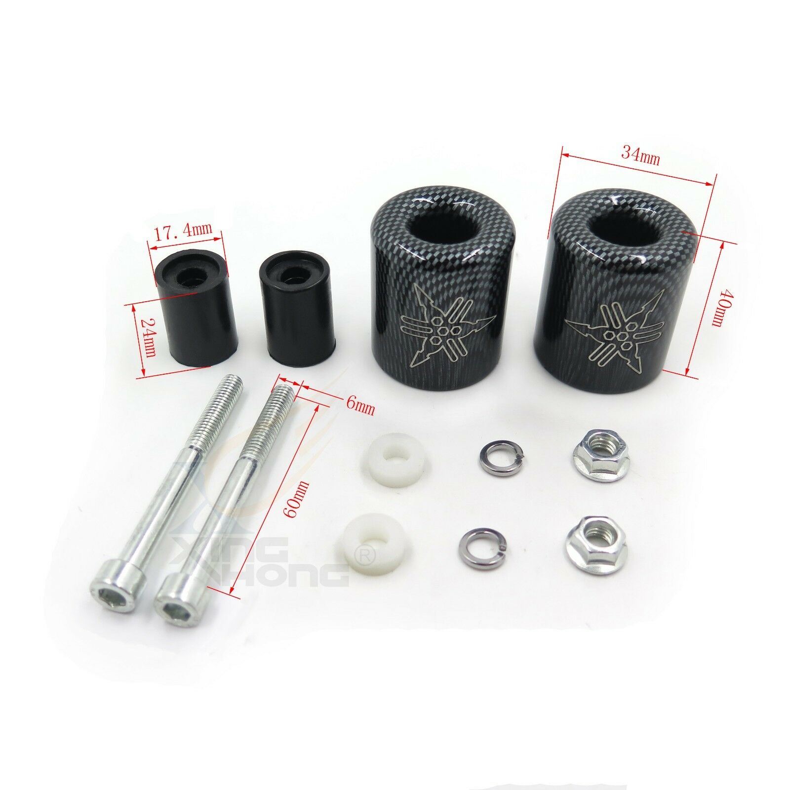Carbon Rubber Handlebar Bar End Slider For Yamaha FJR-1300 03-10