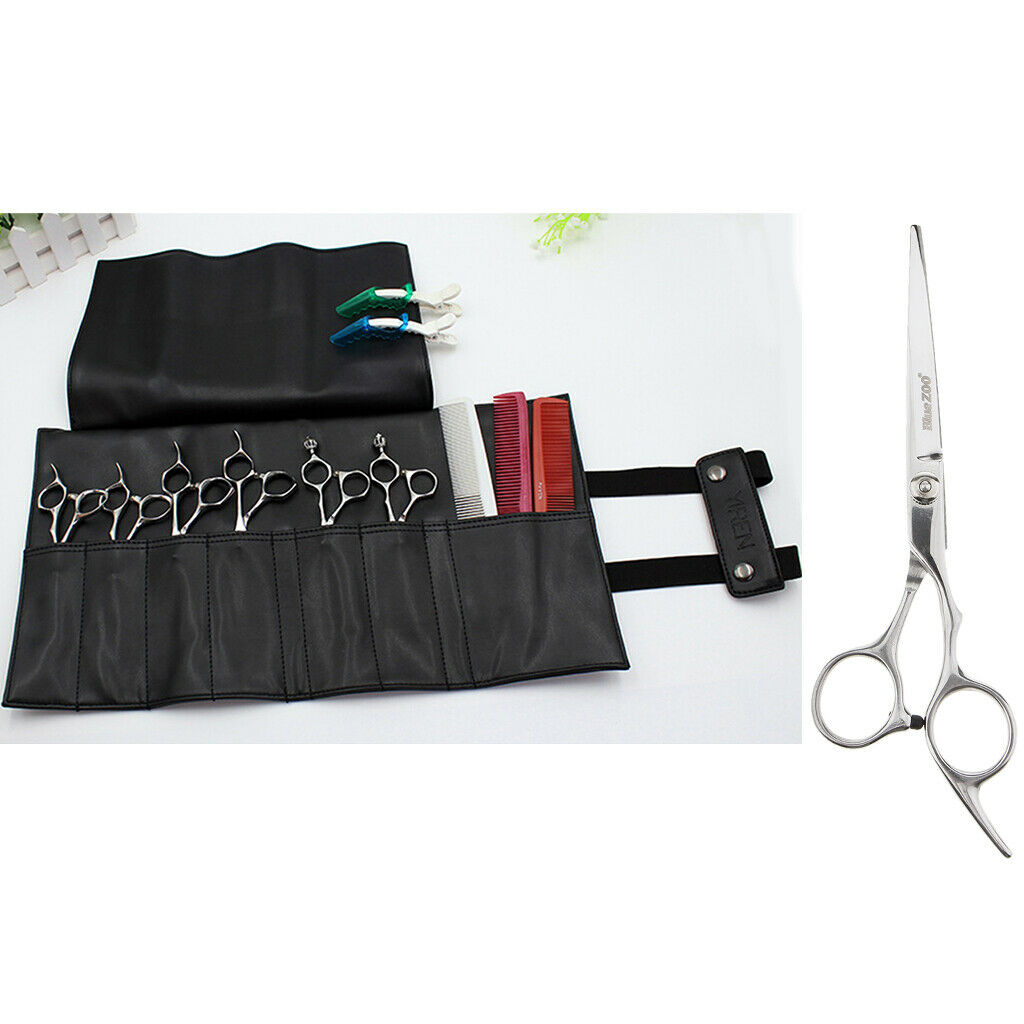 Hairdresser Barber Scissor Bag Storage Leather Pouch and Hair Cutting Shear