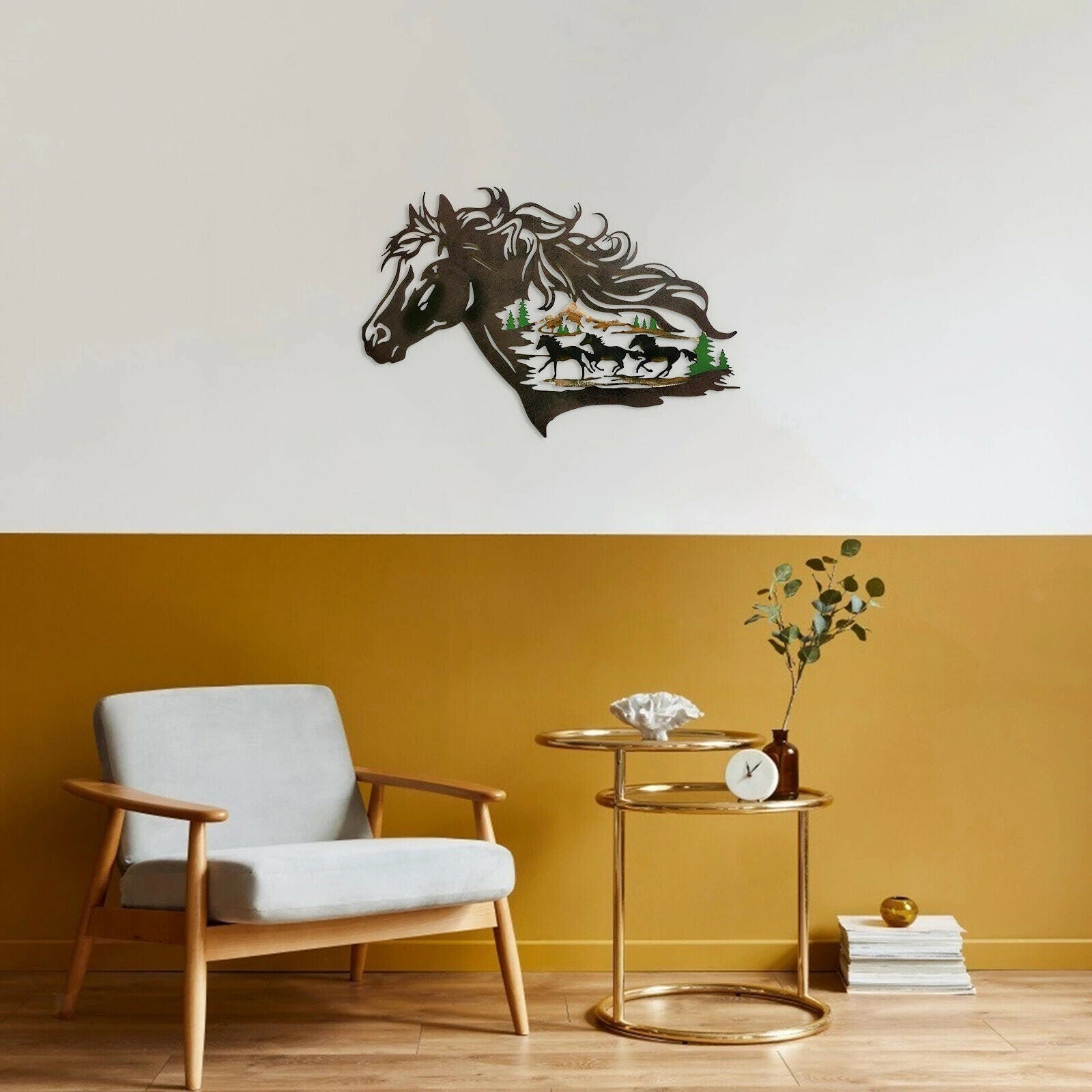 Metal Wall Art Silhouette Running Horse Hotel Sculpture Decoration Artwork