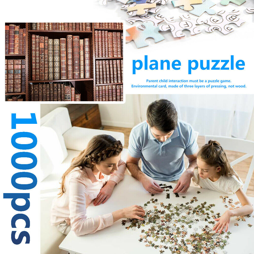 1000pcs DIY Jigsaw Paper Puzzle Study Bookshelf Kids Educational Toys Gift @