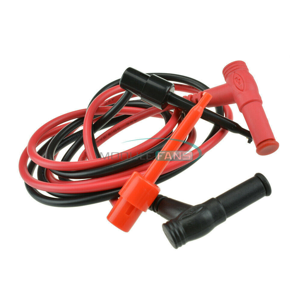 1Pair Test Hook Clip Probe Banana Plug For Multimeter Test Equipment Black/Red