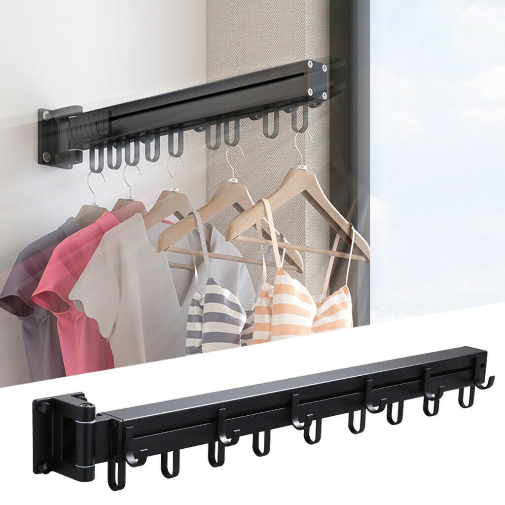 Retractable Clothes Drying Hanger Rack Garment Rack Bar for Balcony Laundry